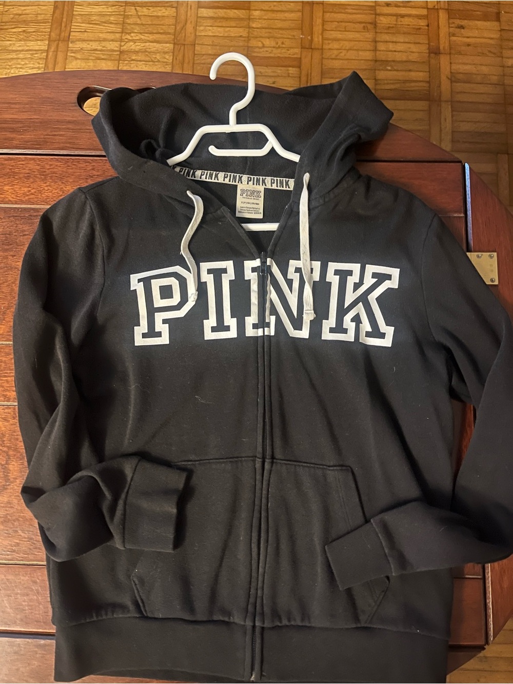 PINK Victoria's Secret women’s Black Zip-Up Hoodie